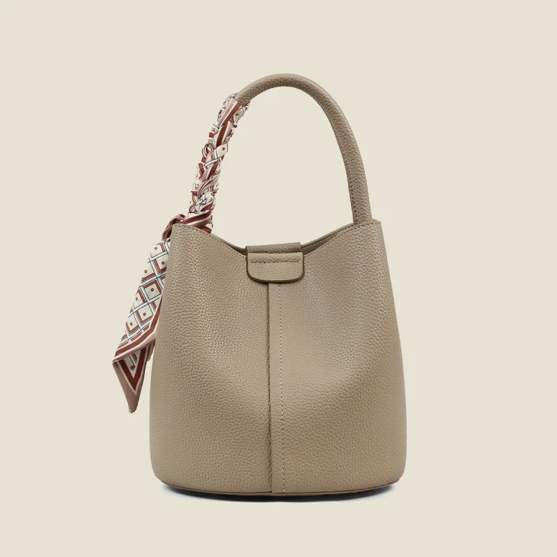 PT'SON Cow Leather Shoulder Bag, Crossbody Bag, Handbag Regular Women's Elephant Gray-4