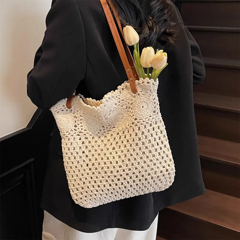 PT'SON Fabric Portable Underarm Shoulder Bag Regular Women's Ecru-1