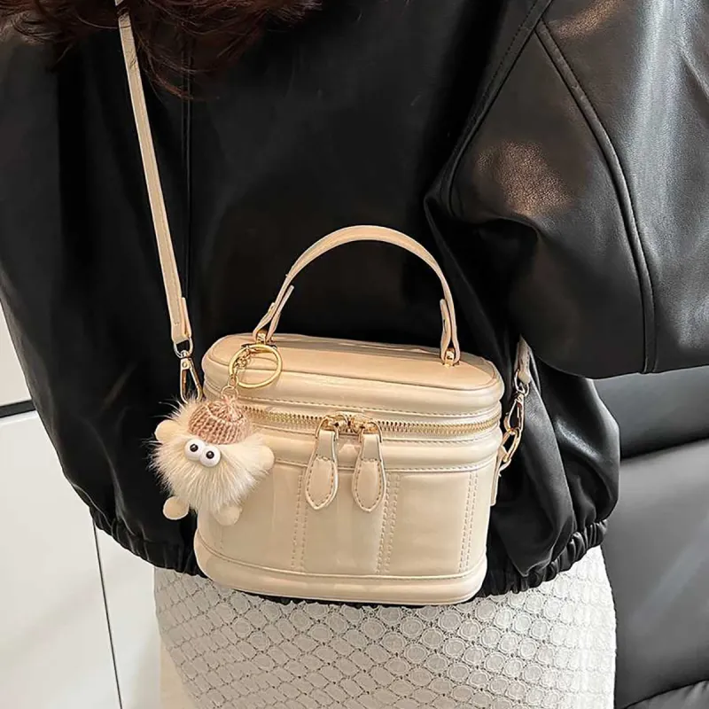 PT'SON Synthetic Leather Shoulder Bag, Crossbody Bag, Handbag Women's Ecru-2