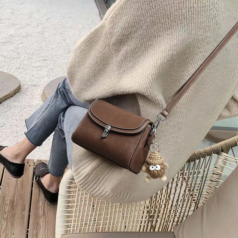 PT'SON Synthetic Leather Small Square Bag, Underarm Shoulder Bag, Crossbody Bag Regular Women's Coffee-1