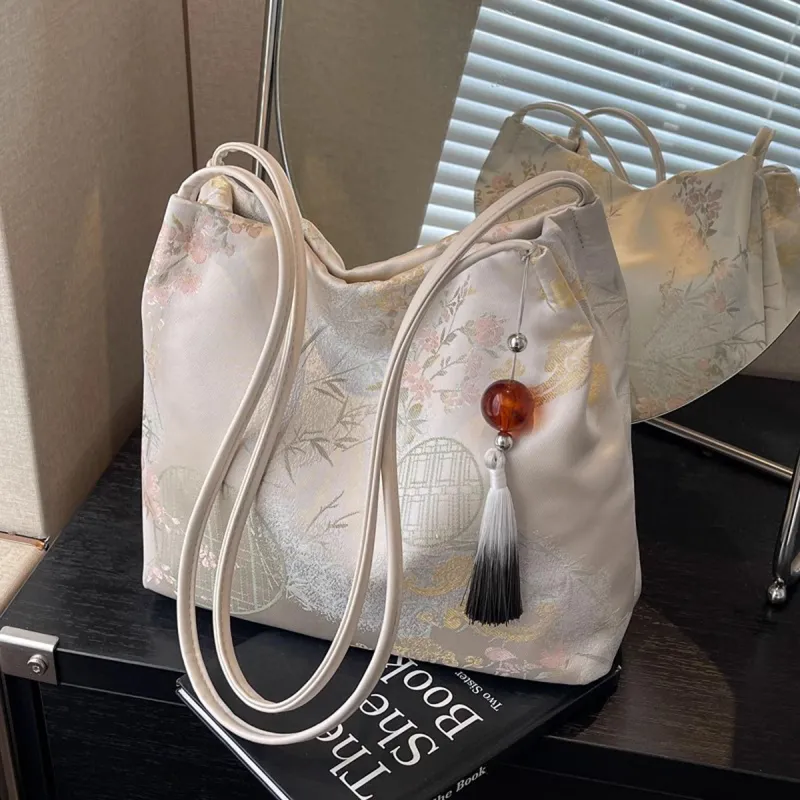 PT'SON Fabric Underarm Shoulder Bag, Handbag, Tote Bag Regular Women's Beige-1