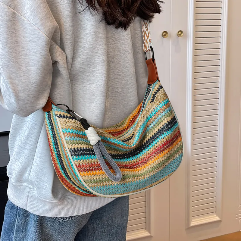 PT'SON Fabric Crossbody Bag, Shoulder Bag Regular Women's Brown-2