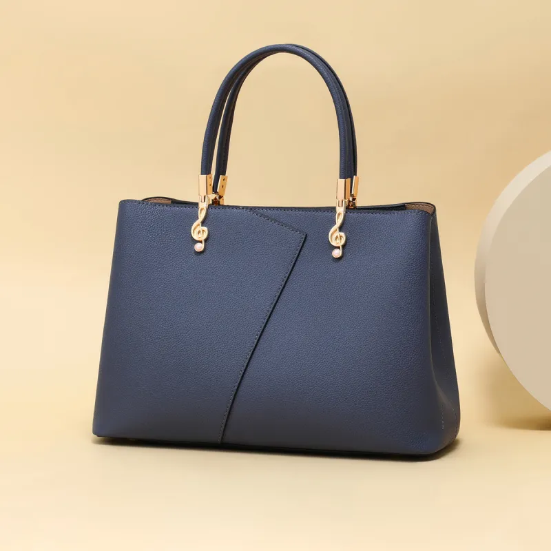PT'SON Cow Leather Shoulder Bag, Crossbody Bag, Handbag, Tote Bag Regular Women's Blue-4