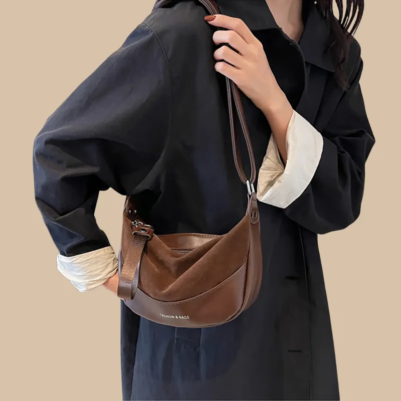 PT'SON Synthetic Leather Shoulder Bag, Crossbody Bag Women's Coffee-3