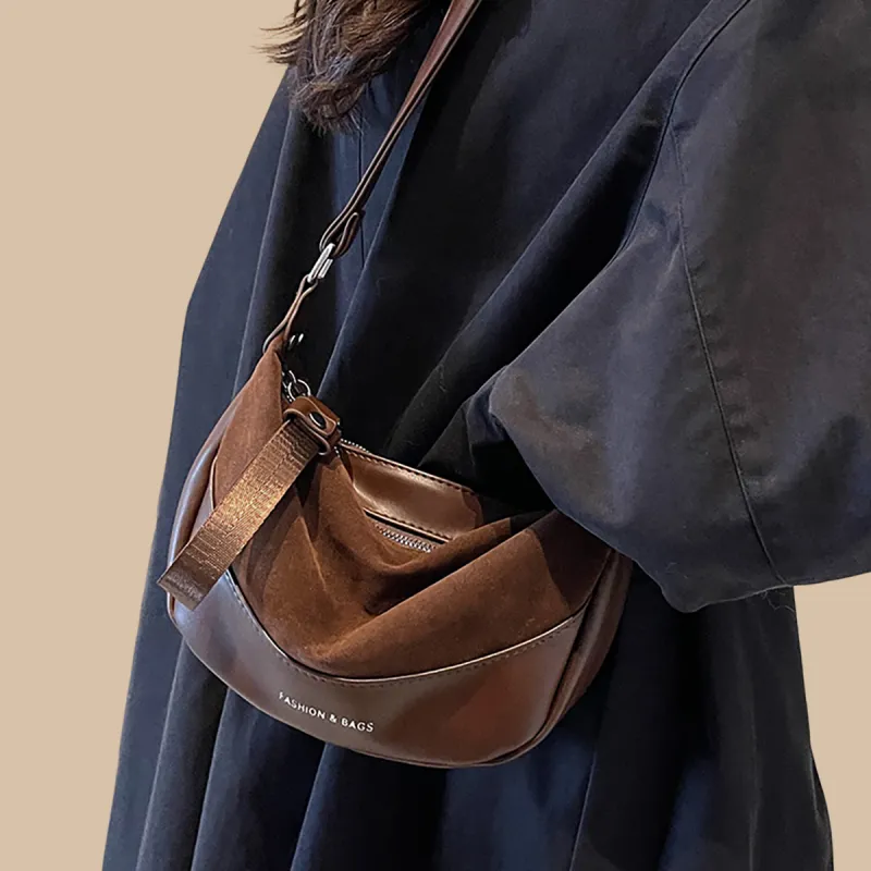 PT'SON Synthetic Leather Shoulder Bag, Crossbody Bag Women's Coffee-2