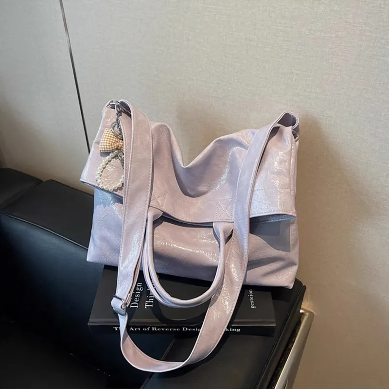 PT'SON Synthetic Leather Handbag, Crossbody Bag Women's Taro Purple/Ecru-7