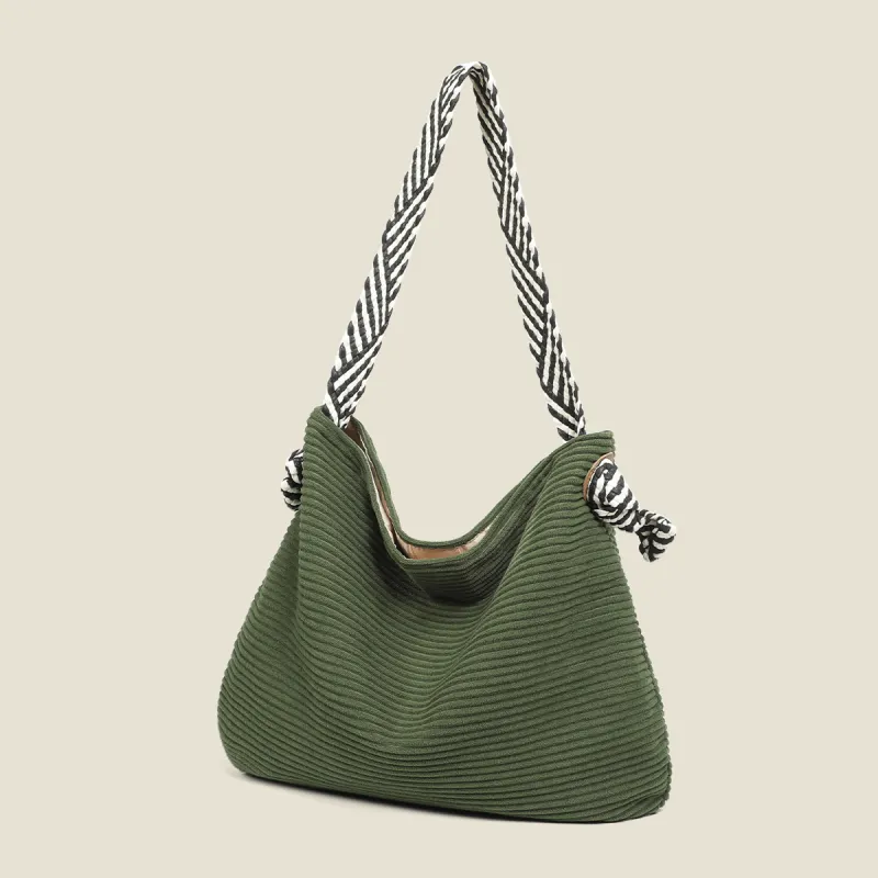 PT'SON Fabric Underarm Shoulder Bag Tote Regular Women's Green-5
