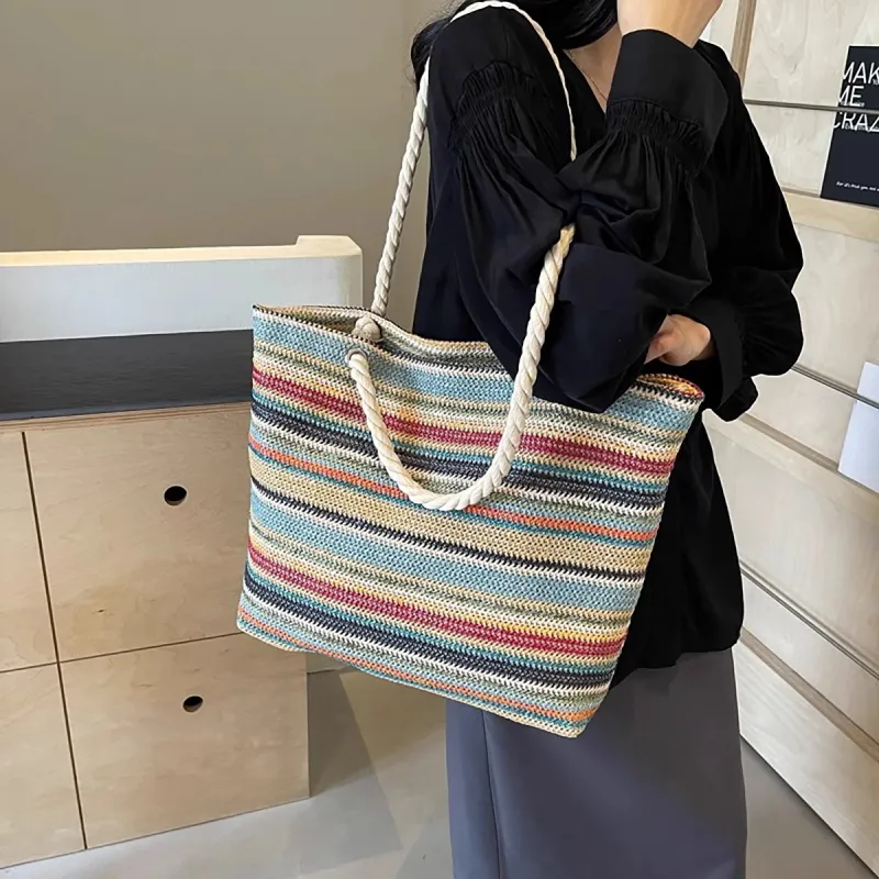 PT'SON Fabric Underarm Shoulder Bag Regular Women's Blue-4