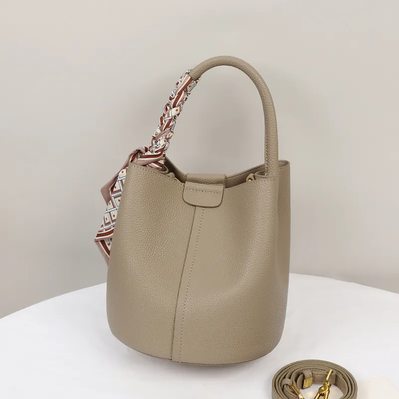 PT'SON Cow Leather Shoulder Bag, Crossbody Bag, Handbag Regular Women's Elephant Gray-3