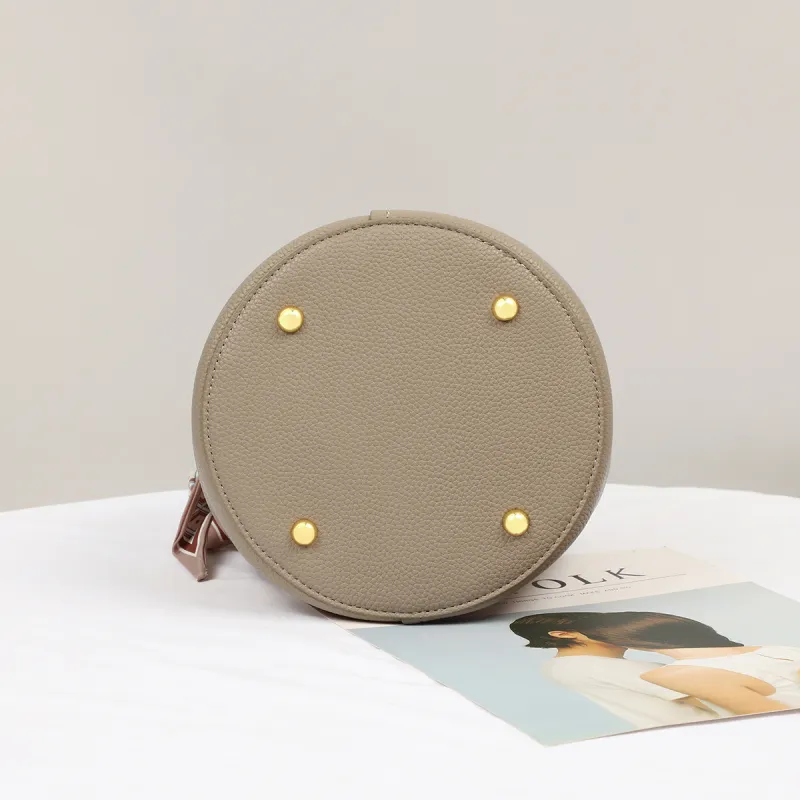 PT'SON Cow Leather Shoulder Bag, Crossbody Bag, Handbag Regular Women's Elephant Gray-6