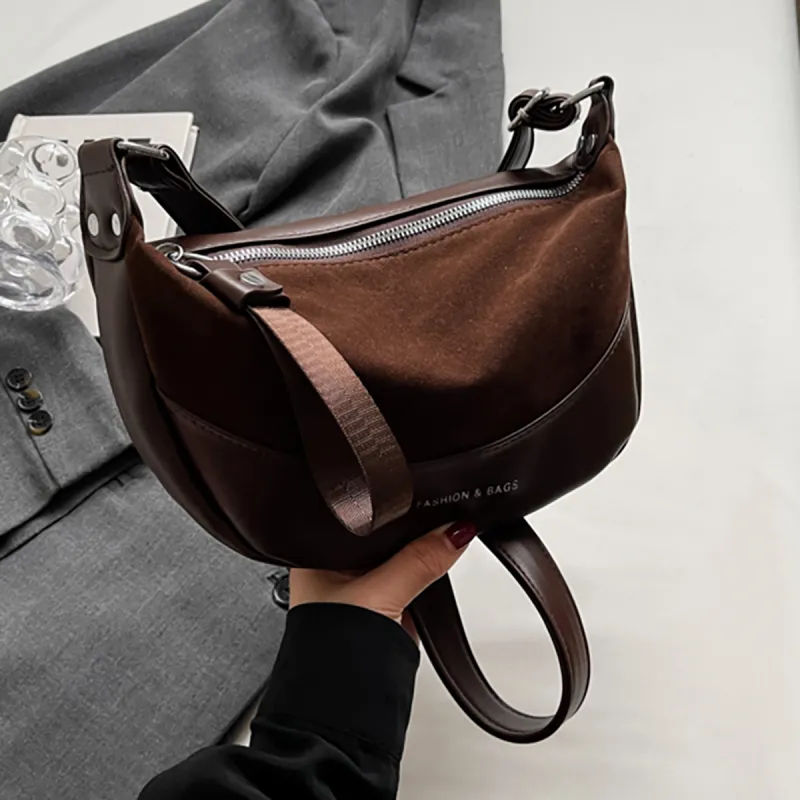 PT'SON Synthetic Leather Shoulder Bag, Crossbody Bag Women's Coffee-1