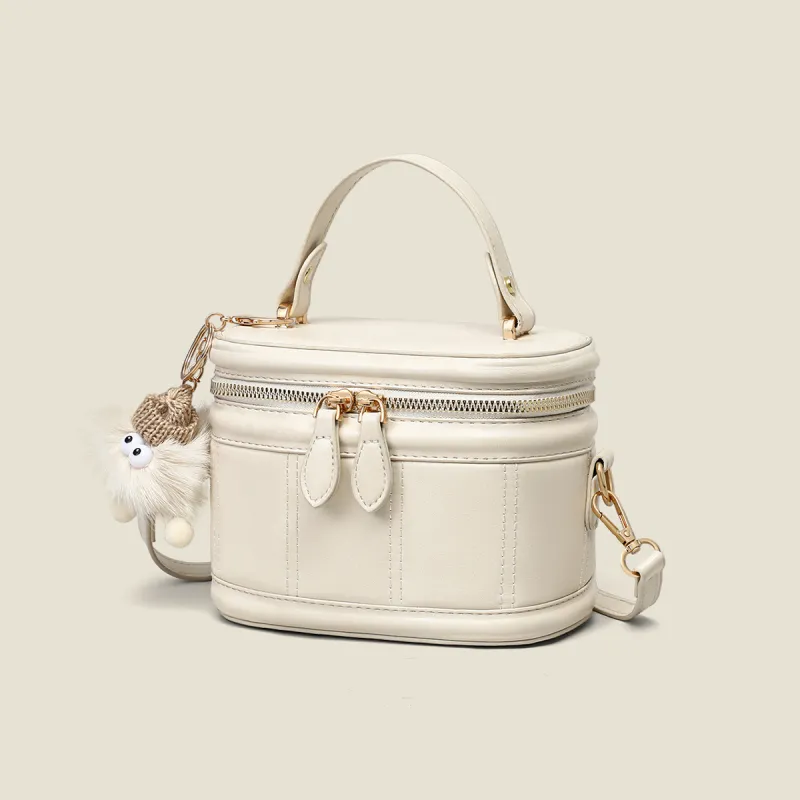 PT'SON Synthetic Leather Shoulder Bag, Crossbody Bag, Handbag Women's Ecru-4
