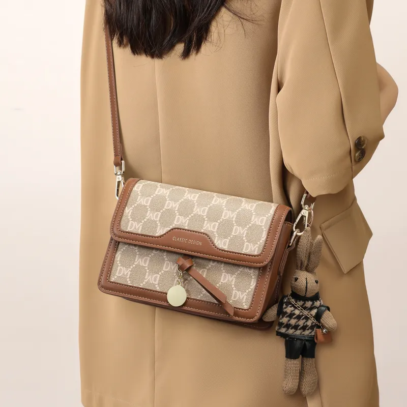 PT'SON Synthetic Leather Crossbody Bag, Shoulder Bag Regular Women's Brown-1