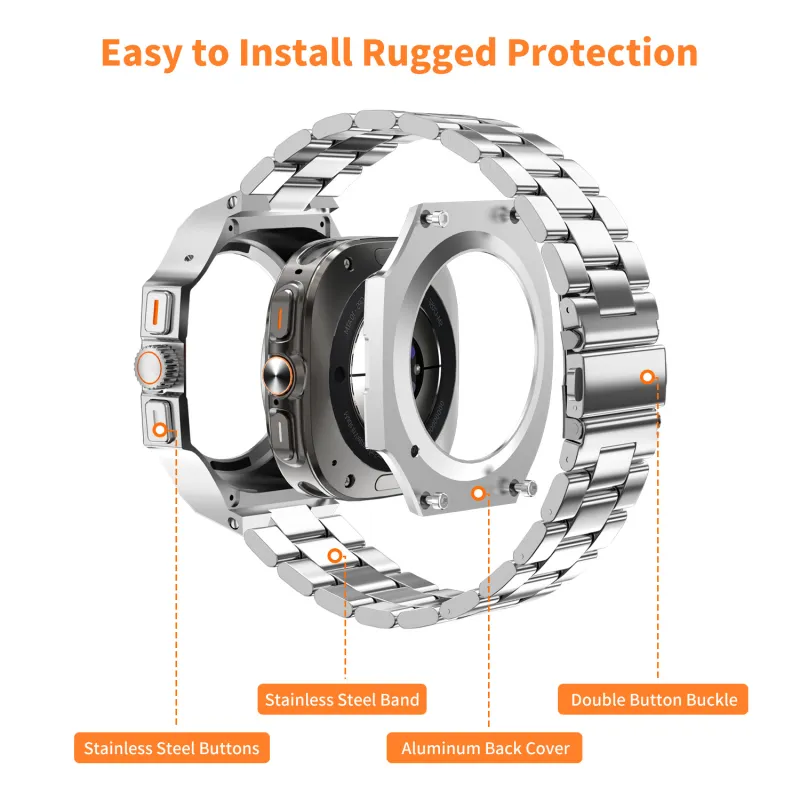 Vobafe Watch Bands Samsung Compatibility 165mm Aluminum Alloy Stainless Steel Material-3