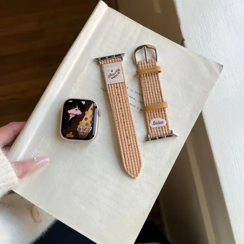 Vobafe Apple Compatibility Watch Band 130mm Fabric Material-9
