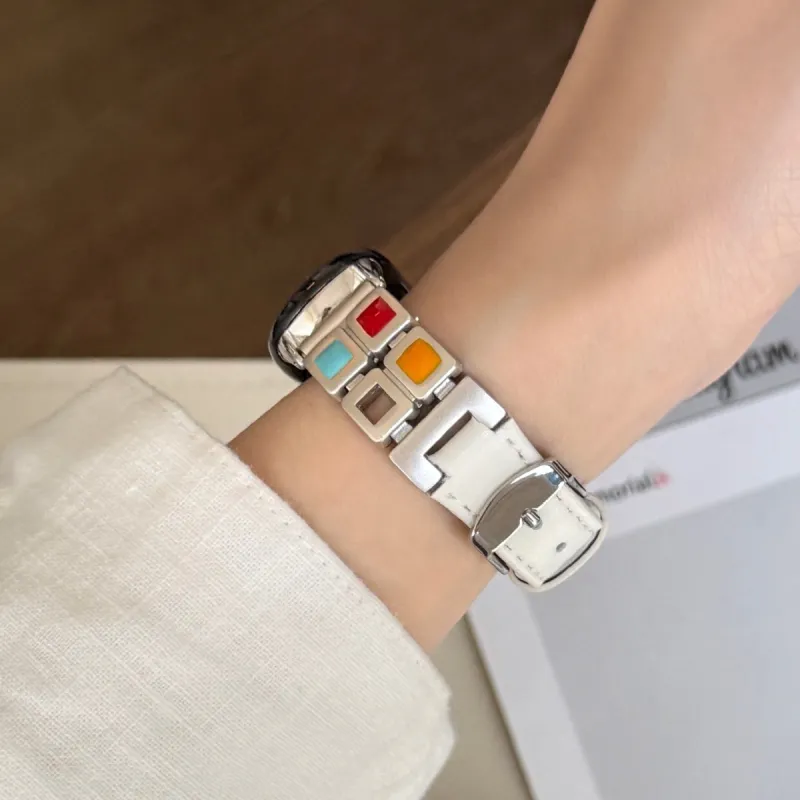 Vobafe Compatibility With Xiaomi Smart Band 9/8 NFC Xiaomi Compatibility Watch Band 130mm Genuine Leather Material-6