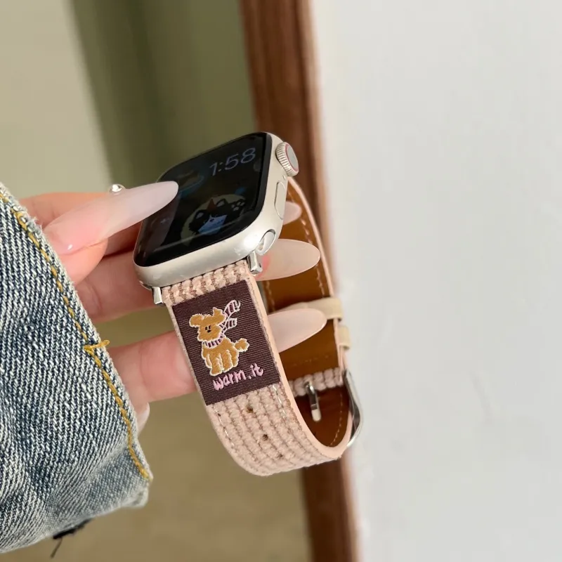 Vobafe Apple Compatibility Watch Band 130mm Fabric Material-6