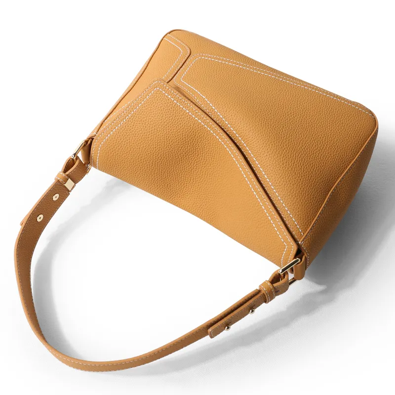 MINIBIRD Top Grain Cow Leather Geometric Shoulder Bag, Crossbody Bag Medium Size Women's Multicolor-6