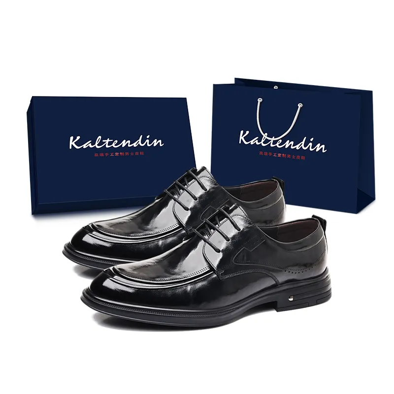Kaltendin Top Grain Sheepskin Dress Shoes Men's Black-1