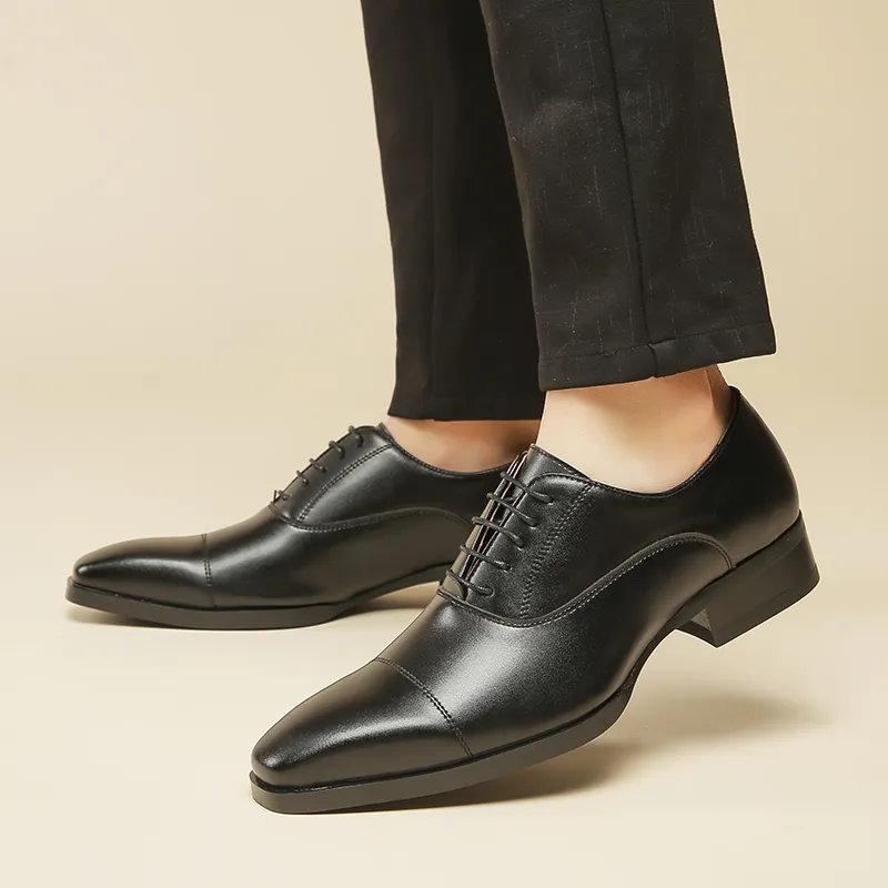 Kaltendin Business Commute British Versatile Suit Style Sharp Design Minimalist Style Elegance Dress Shoes Men's-5
