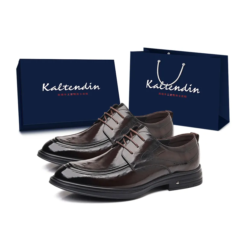 Kaltendin Top Grain Sheepskin Dress Shoes Men's Black-10