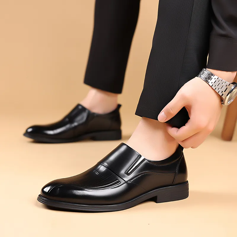 Kaltendin Top Grain Cow Leather Slip on Versatile Classic Comfortable Casual Shoes Men's-5