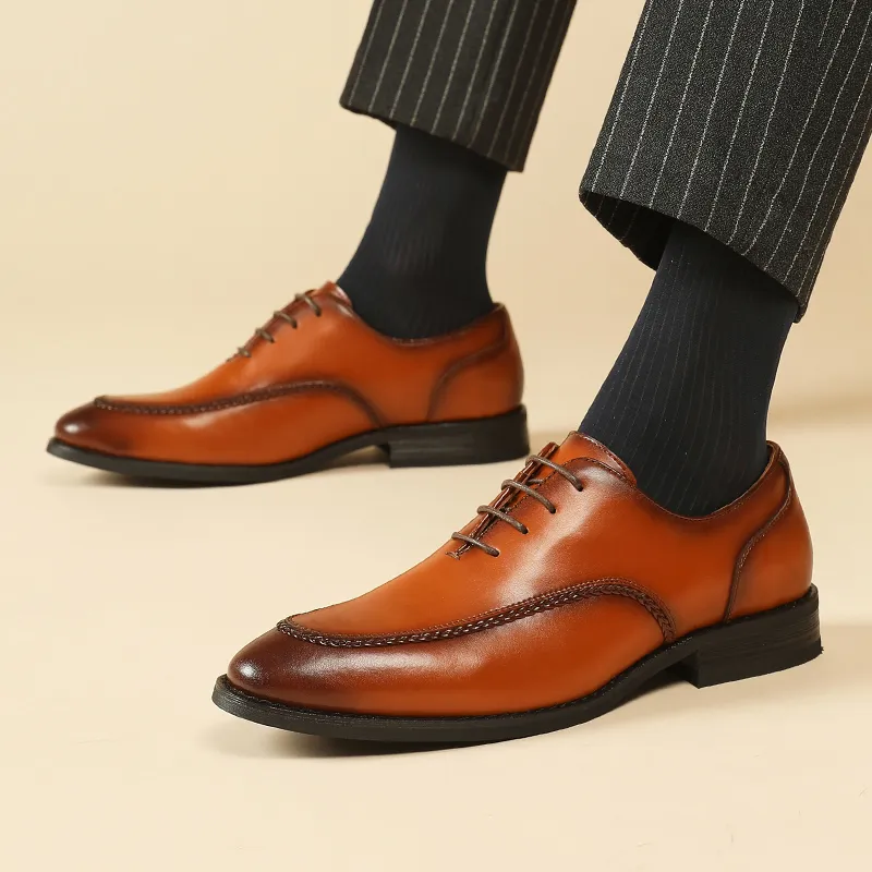 Kaltendin Cow Leather Commute Vintage Elegant Minimalist Style Comfortable Dress Shoes Men's-11