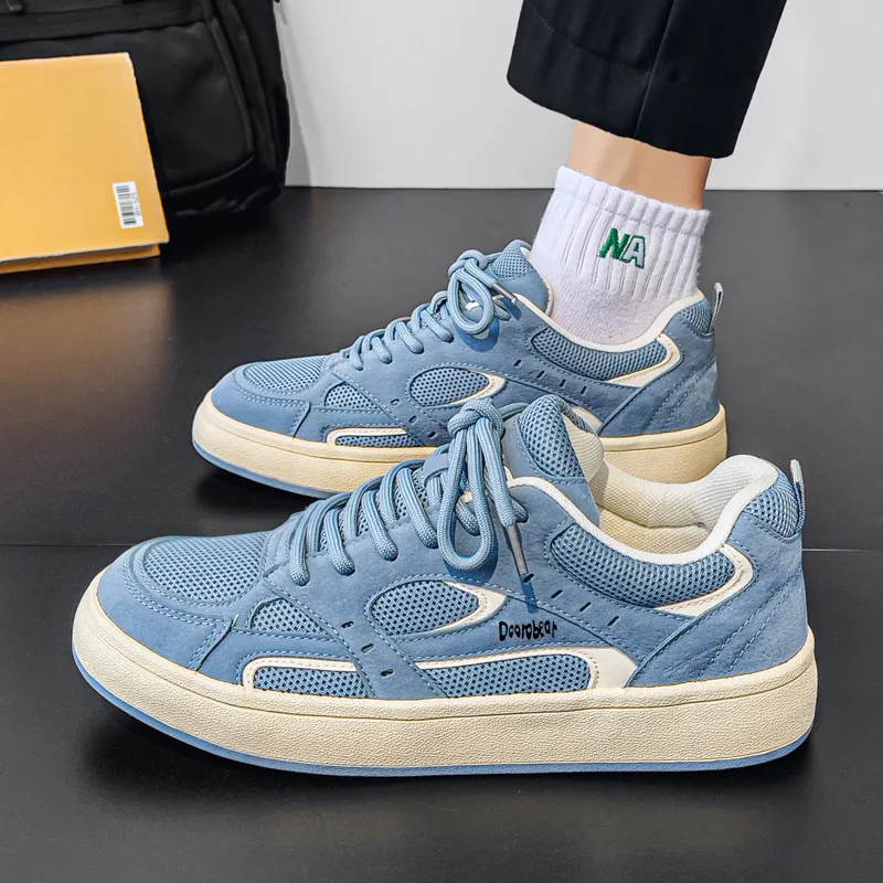 Budding Bear Height Increasing Abrasion Resistant Lightweight Breathable Slip Resistant Low Top Skateboard Shoes Men's-3