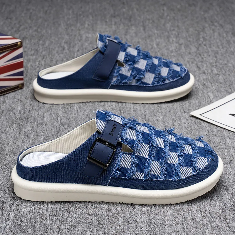 Budding Bear Rubber Sole Abrasion Resistant Slip Resistant Closed Toe Slippers Men's-9