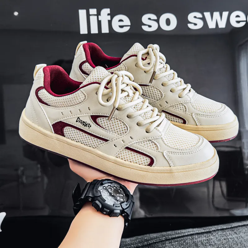 Budding Bear Height Increasing Abrasion Resistant Lightweight Breathable Slip Resistant Low Top Skateboard Shoes Men's-7