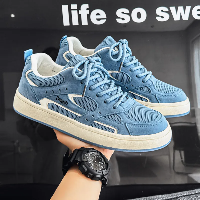 Budding Bear Height Increasing Abrasion Resistant Lightweight Breathable Slip Resistant Low Top Skateboard Shoes Men's-2