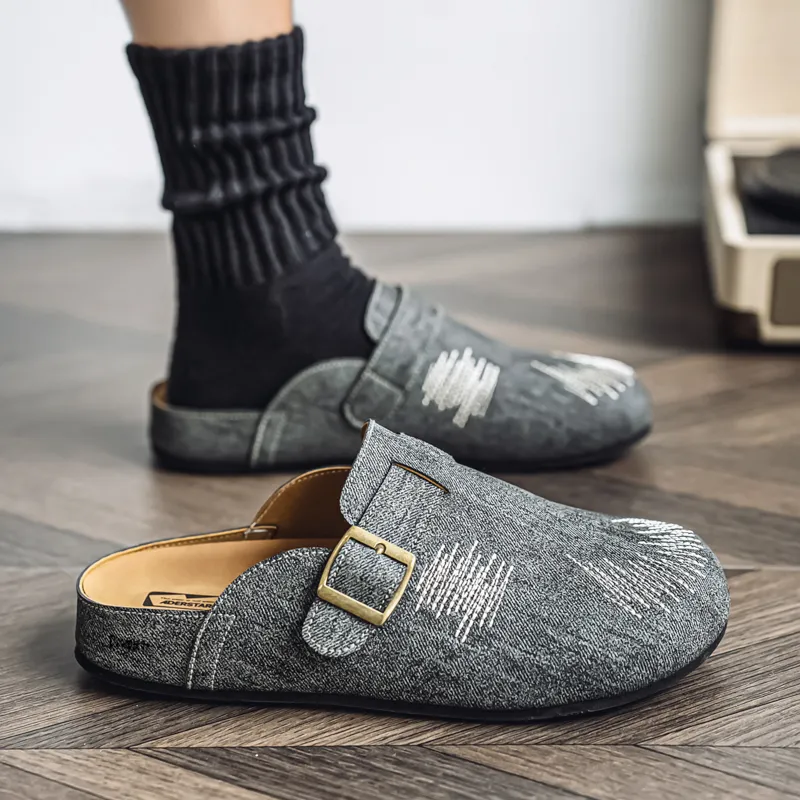Budding Bear Quiet Odor Resistant Abrasion Resistant Slip Resistant Closed Toe Slippers Men's-4