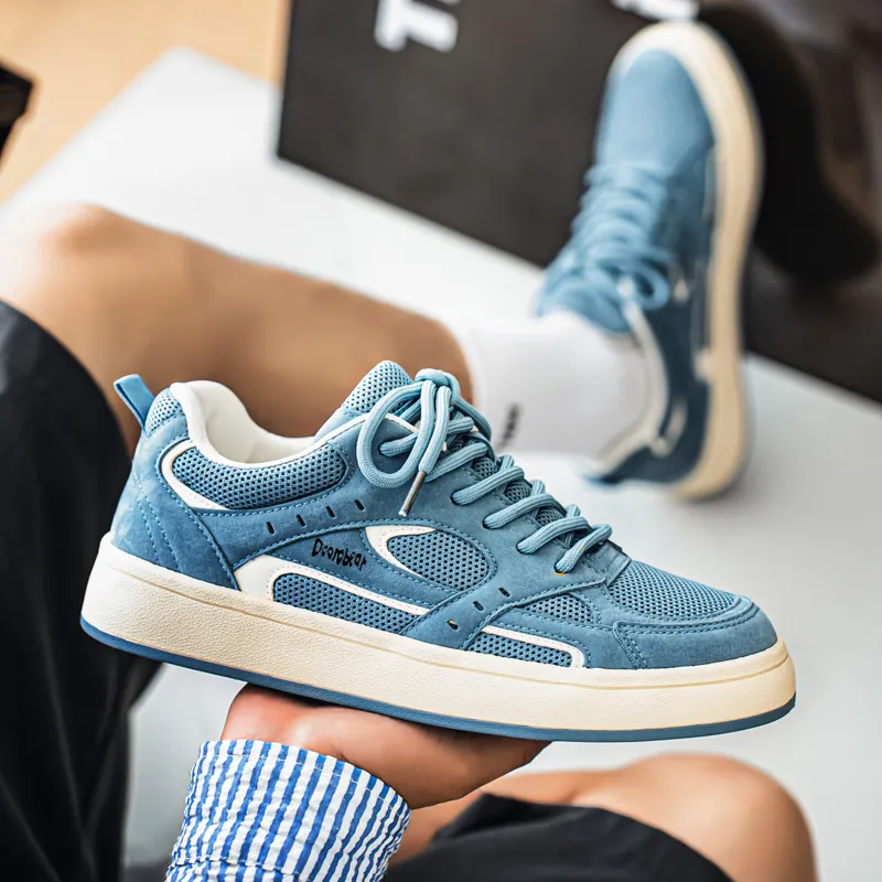 Budding Bear Height Increasing Abrasion Resistant Lightweight Breathable Slip Resistant Low Top Skateboard Shoes Men's-4
