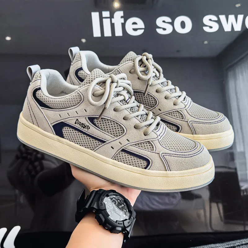 Budding Bear Height Increasing Abrasion Resistant Lightweight Breathable Slip Resistant Low Top Skateboard Shoes Men's-12