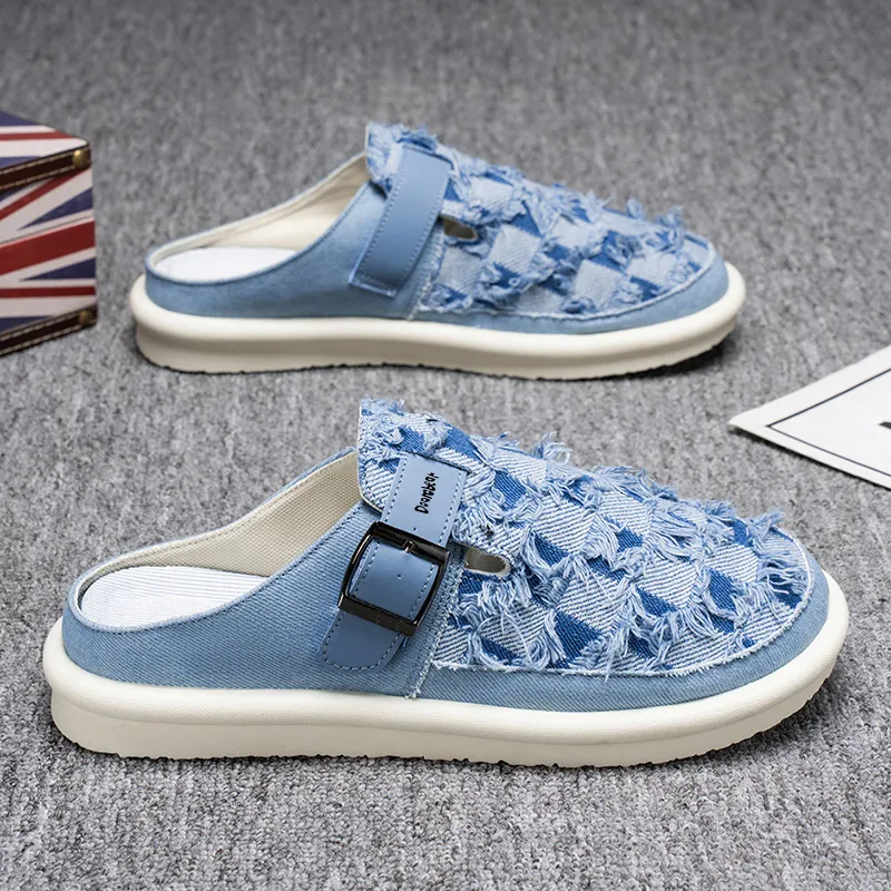 Budding Bear Rubber Sole Abrasion Resistant Slip Resistant Closed Toe Slippers Men's-5