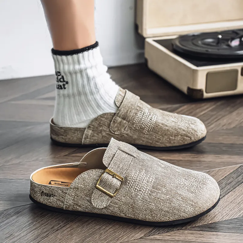 Budding Bear Quiet Odor Resistant Abrasion Resistant Slip Resistant Closed Toe Slippers Men's-14