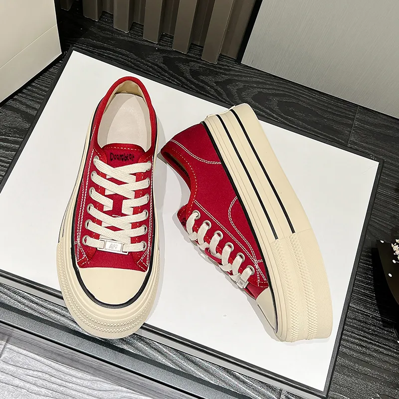 Budding Bear Anti Slip And Wear Resistant Height Increasing Low Top Skateboard Shoes Women's-2