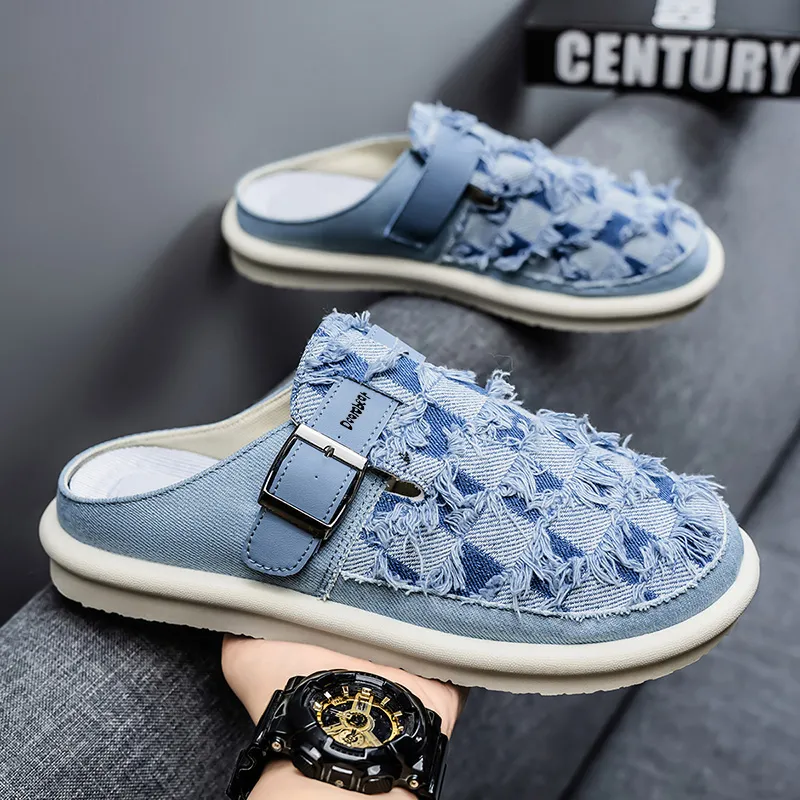 Budding Bear Rubber Sole Abrasion Resistant Slip Resistant Closed Toe Slippers Men's-25