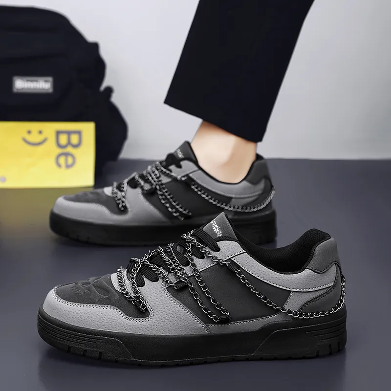 Budding Bear Anti Slip Wear Resistant Low Top Skateboard Shoes Men's Box-5