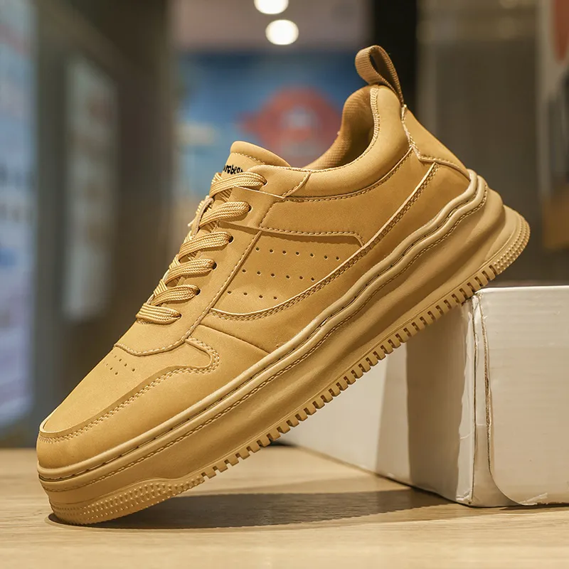 Budding Bear Skateboard Shoes Men Low Top White/Wheat-8