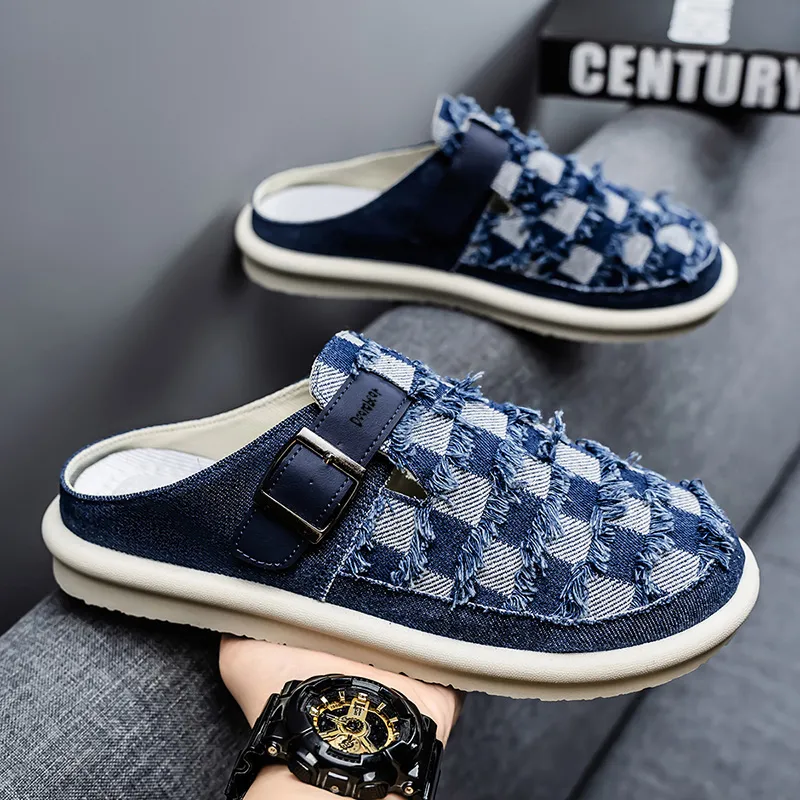 Budding Bear Rubber Sole Abrasion Resistant Slip Resistant Closed Toe Slippers Men's-20