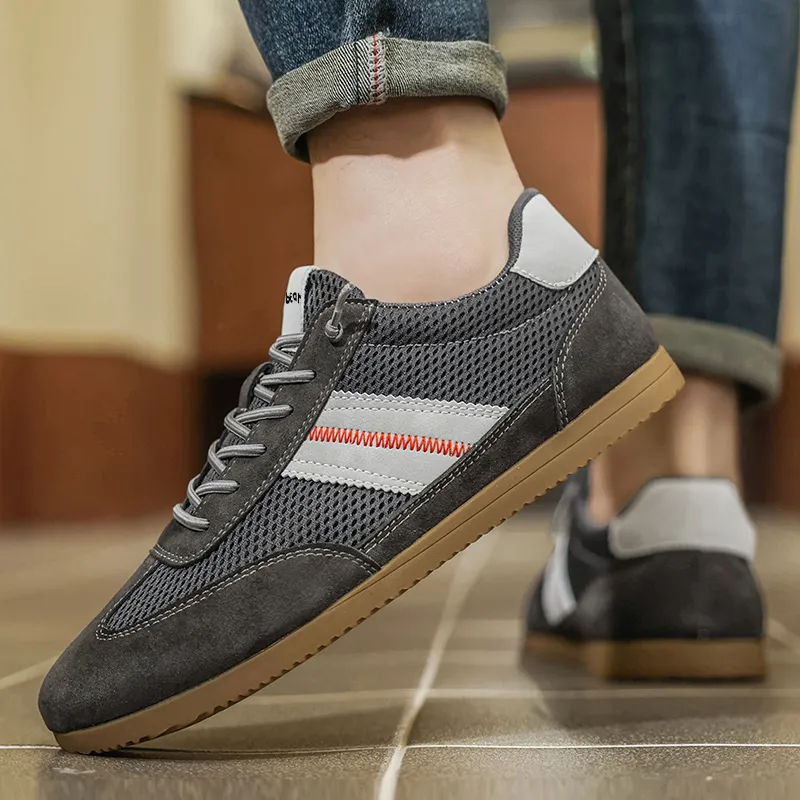Budding Bear Slip Resistant, Abrasion Resistant, Breathable, Height Increasing Low Top Skateboard Shoes Men's-4