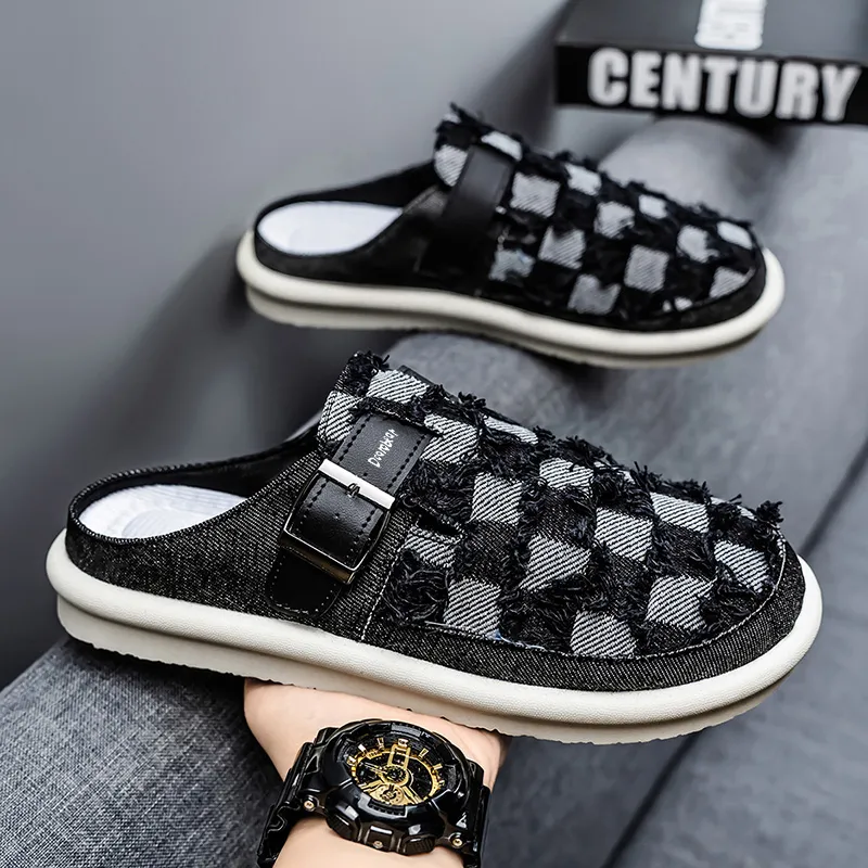 Budding Bear Rubber Sole Abrasion Resistant Slip Resistant Closed Toe Slippers Men's-14