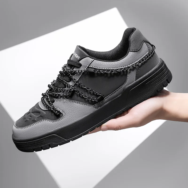 Budding Bear Anti Slip Wear Resistant Low Top Skateboard Shoes Men's Box-4