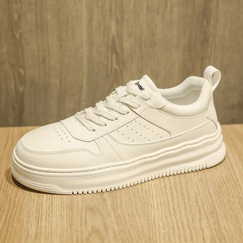 Budding Bear Skateboard Shoes Men Low Top White/Wheat-2