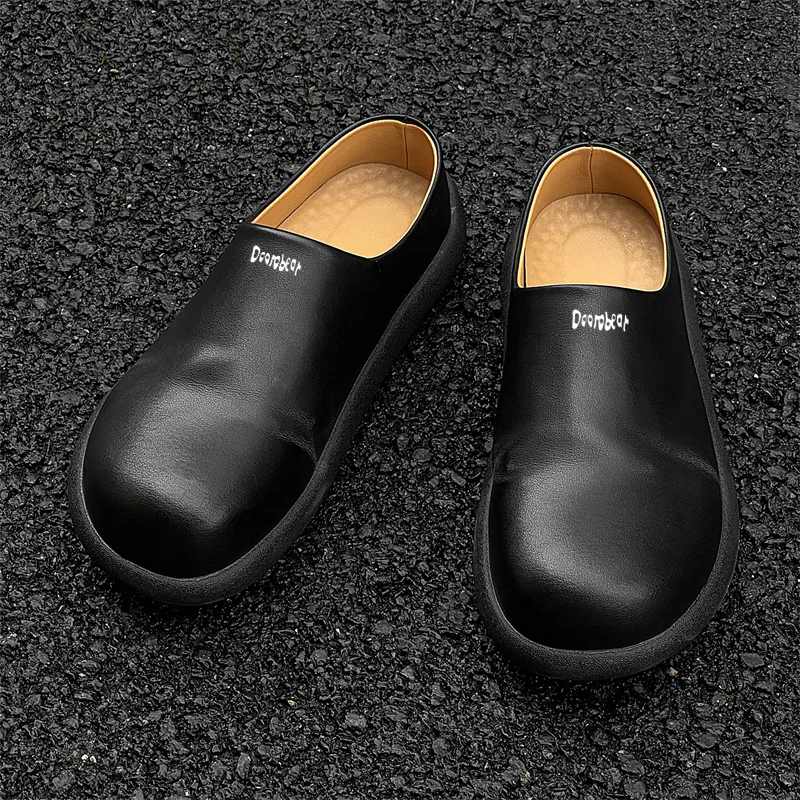 Budding Bear Abrasion Resistant Slip Resistant Wrap toe Slippers Unisex Black-3
