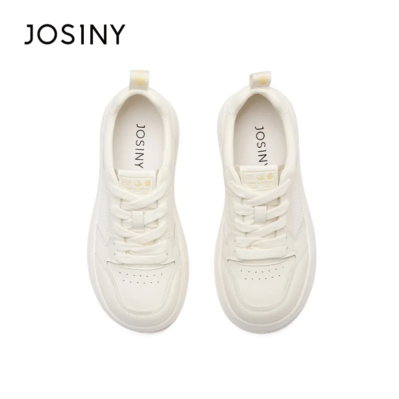 JOSINY Anti Slip Wear Resistant Low Top Skateboard Shoes Women's Ecru-2