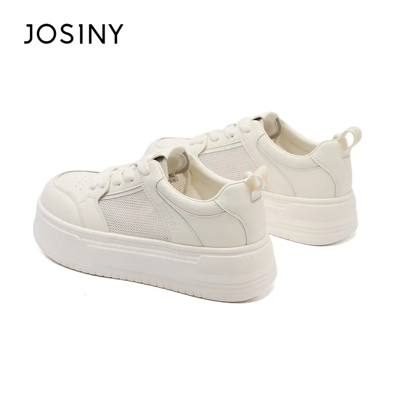 JOSINY Anti Slip Wear Resistant Low Top Skateboard Shoes Women's Ecru-3