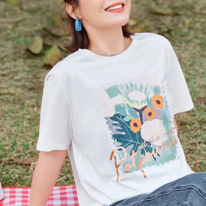 MSSHE T Shirts Women's Pure White-6