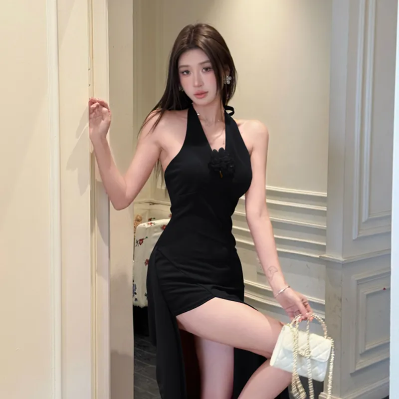 FLIM Minimalist Style Sleeveless Dress Women's Eye Catching Red-14